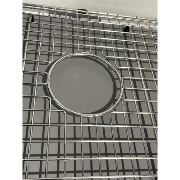 Serene Valley Sink Protector Bottom Grid -29.5" x 15.5” w/ Center Drain - Silver - Picture 3 of 5